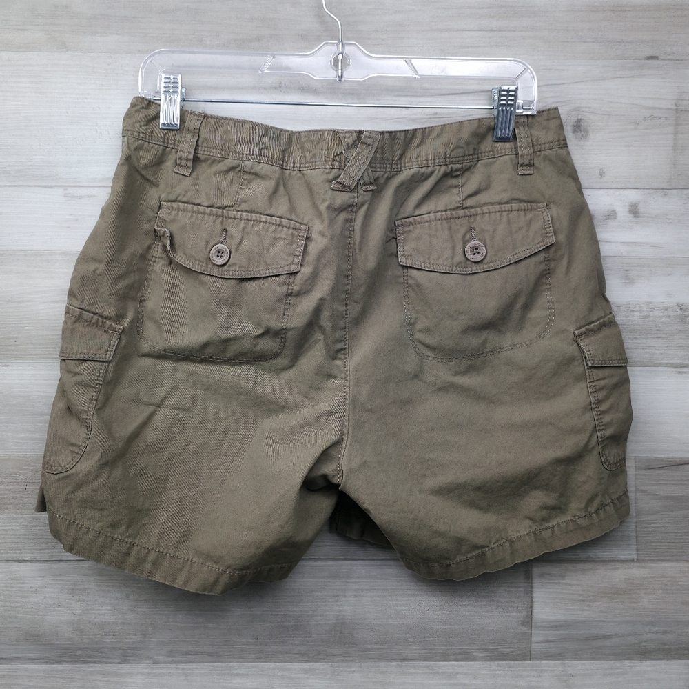 Natural Reflections Brown Khaki Cotton Cargo Shorts Womens Size 8 - Picture 11 of 11